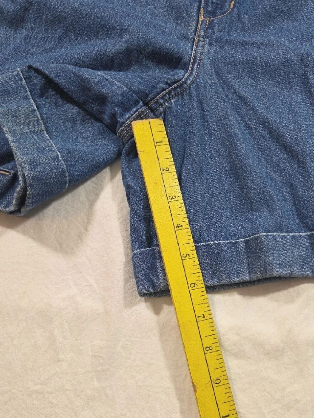 CENZA by Palmetto's Relaxed High-Waist Denim Bermudas Shorts Cotton Vintage 12 - Picture 4 of 10